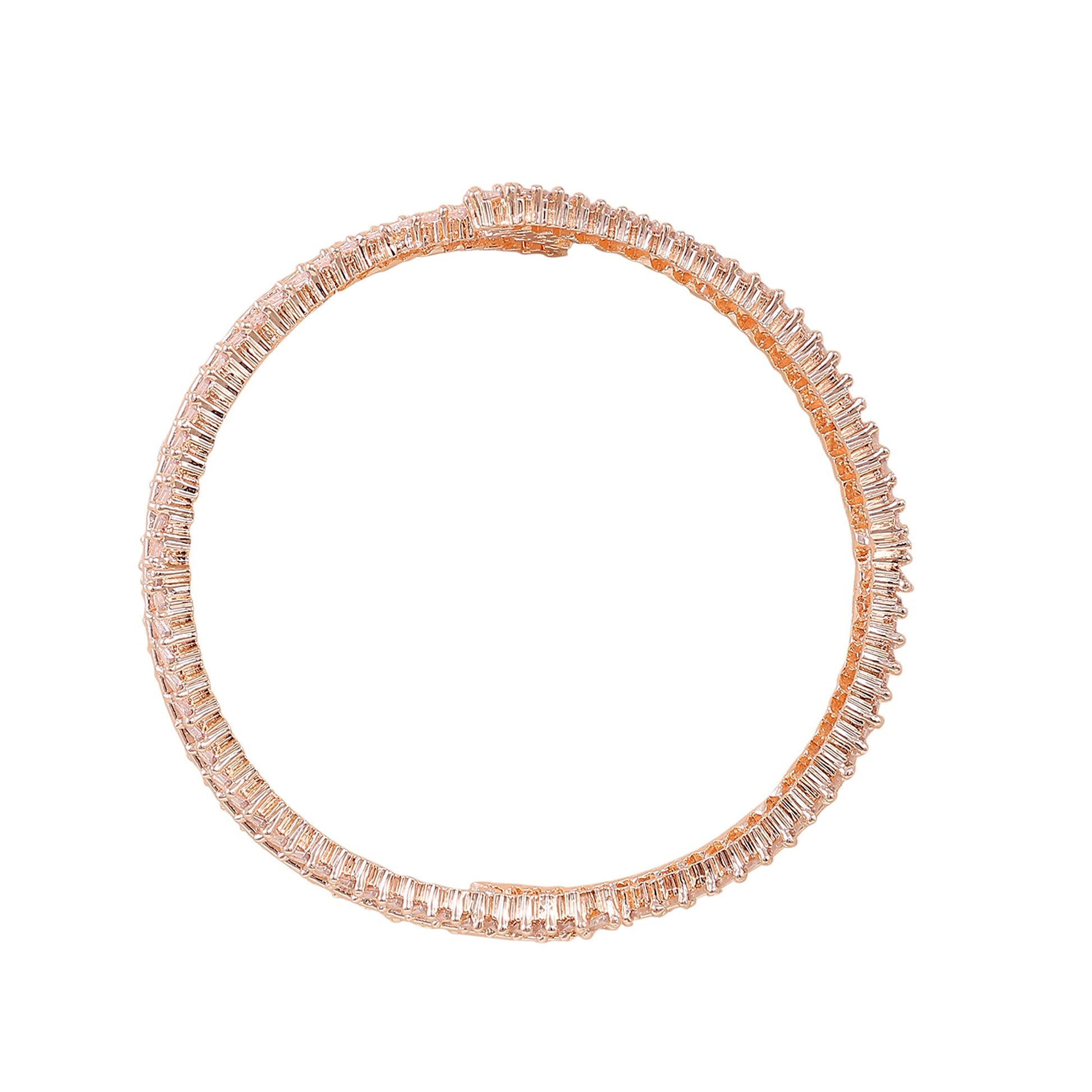 Cascading Twilight Whispers Rose Gold Bangles (Pack of 2) - Opal Touch