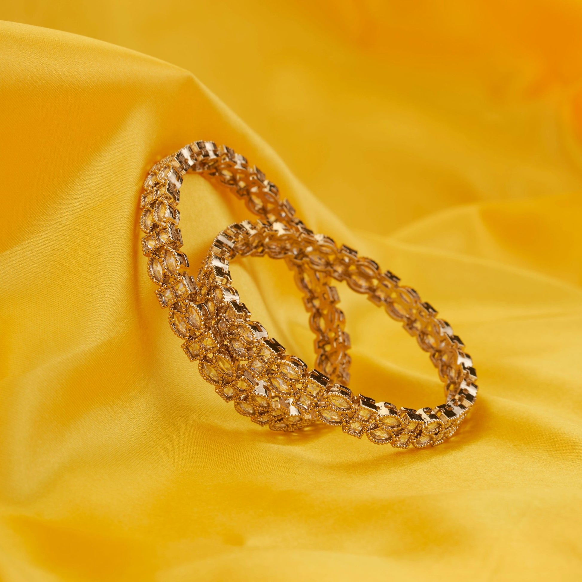 Bangles - Celestia Gleam Mehendi Plated Bangles - Opal Touch