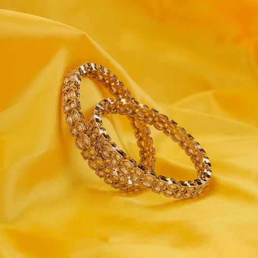 Bangles - Celestia Gleam Mehendi Plated Bangles - Opal Touch