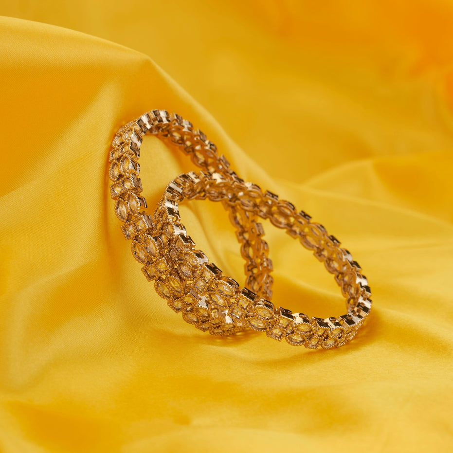 Bangles - Celestia Gleam Mehendi Plated Bangles - Opal Touch