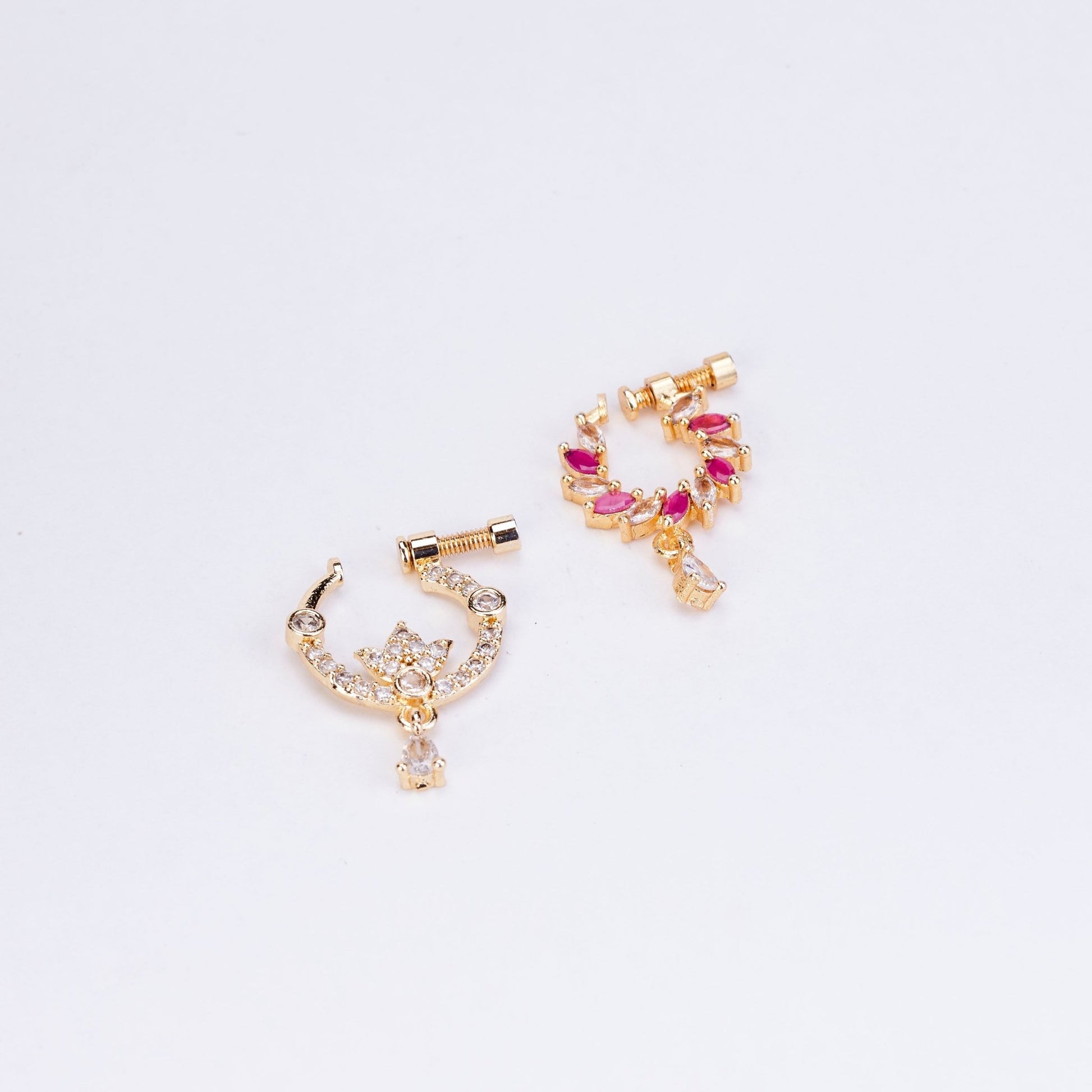 Nose Pin - Celestial Bloom Combo Gold Plated Nose pins - Opal Touch