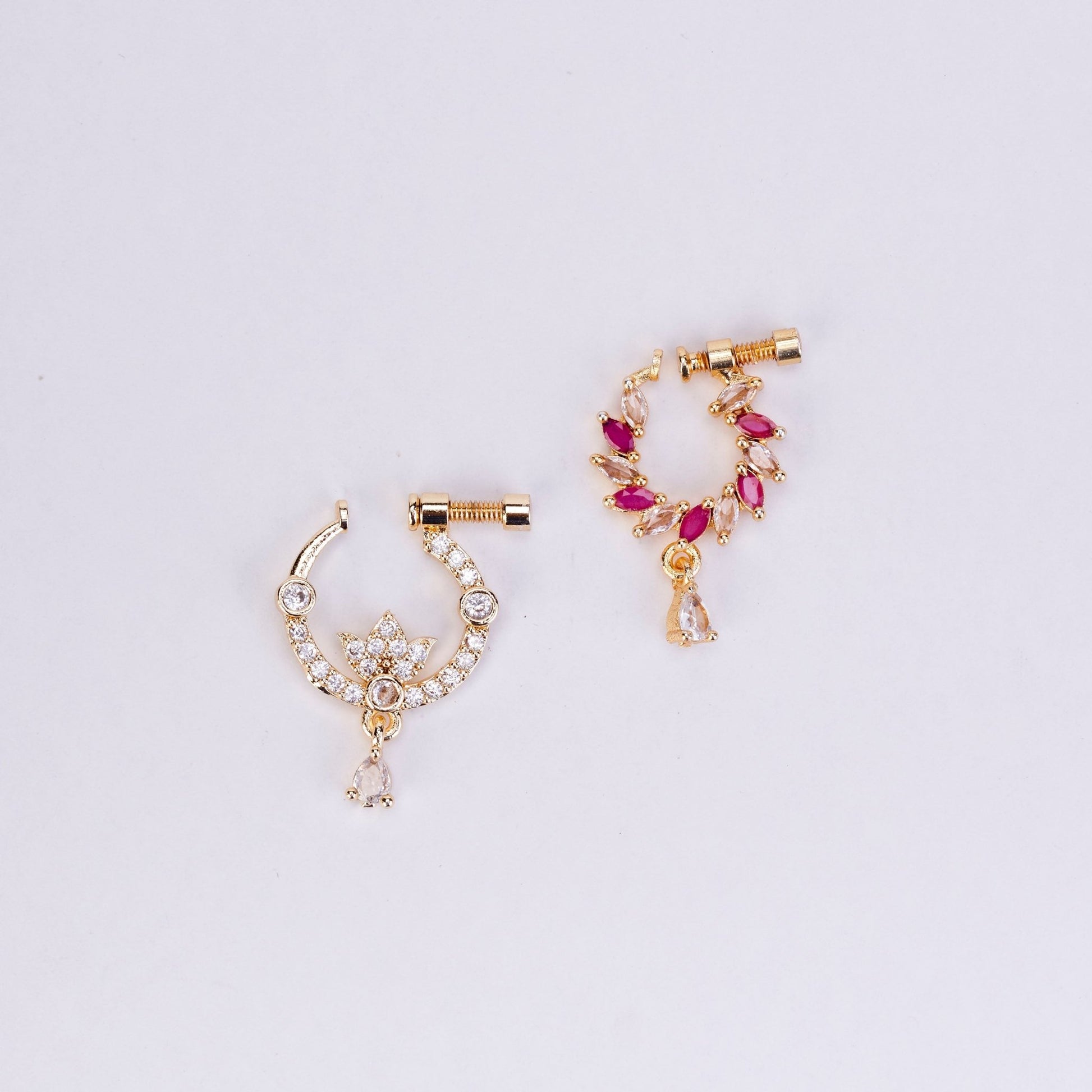 Nose Pin - Celestial Bloom Combo Gold Plated Nose pins - Opal Touch