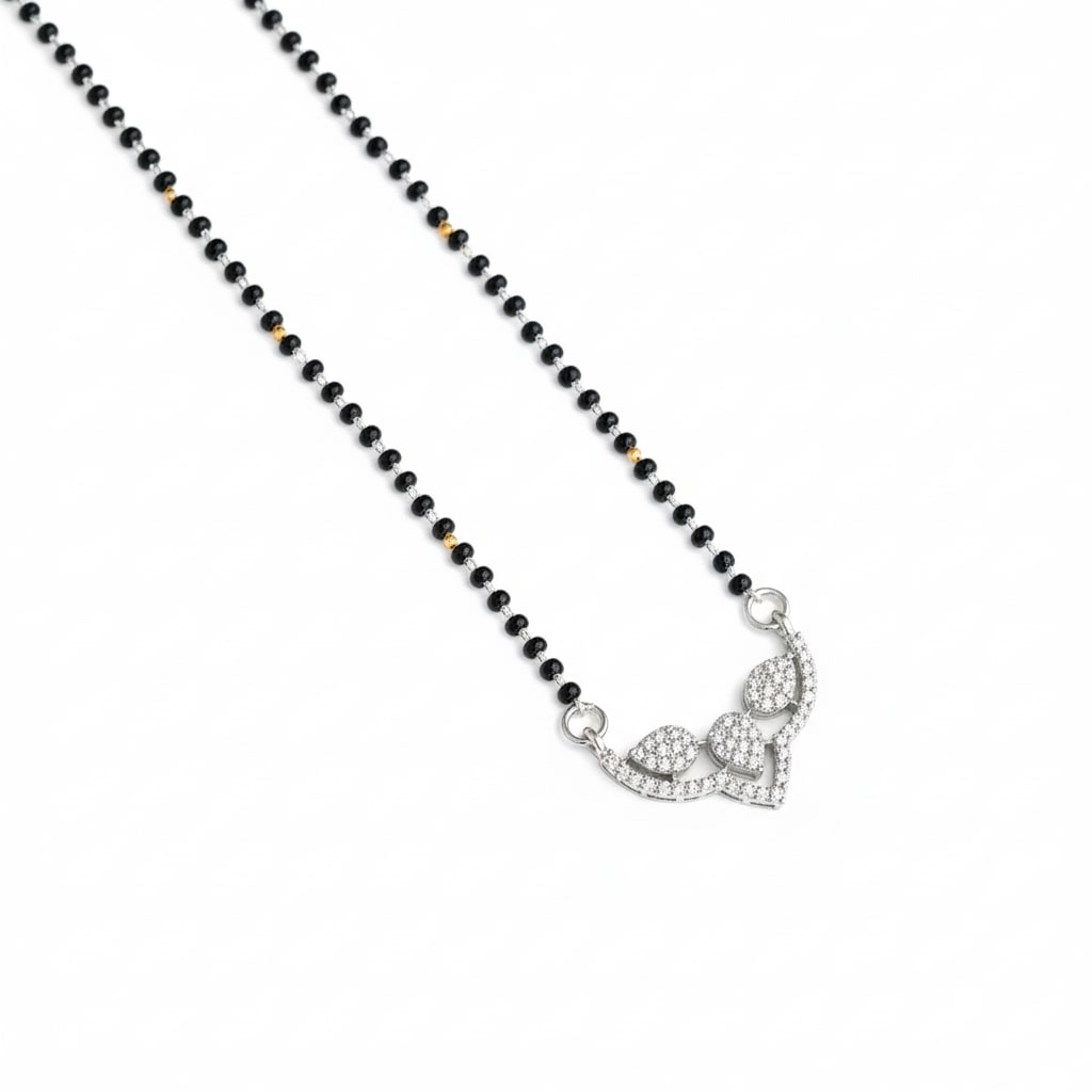 Celestial Knot Rhodium Mangalsutra - Opal Touch