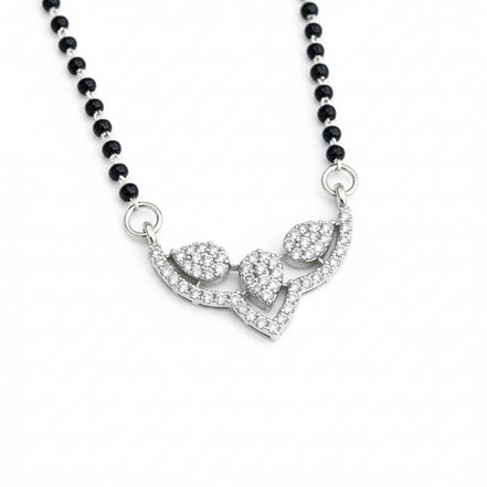 Celestial Knot Rhodium Mangalsutra - Opal Touch