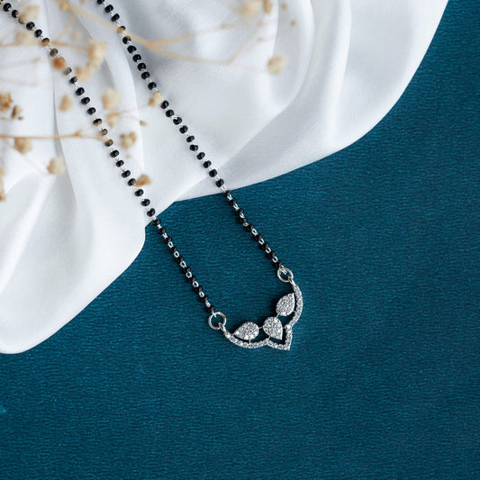 Mangalsutra - Celestial Knot Rhodium Mangalsutra - Opal Touch