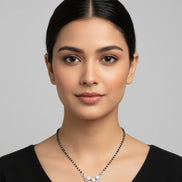 Celestial Knot Rhodium Mangalsutra - Opal Touch