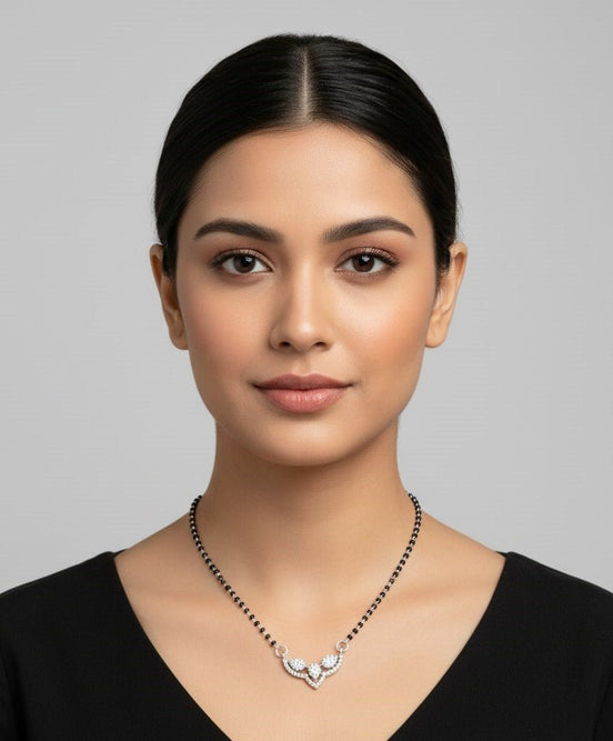 Celestial Knot Rhodium Mangalsutra - Opal Touch