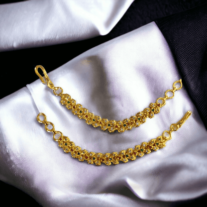 Opal Touch - Celestial Opulence Matil - Red-Green-White Gold Plated - Ear Chain