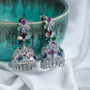 Jhumka - Celestial Rhodium Jhumka - Opal Touch