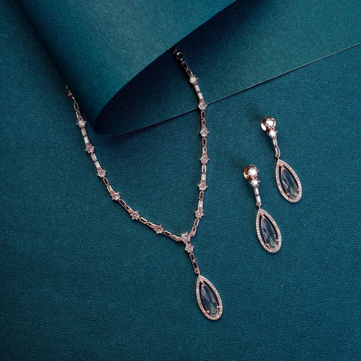 Celestial Rose Gold Necklace - Opal Touch