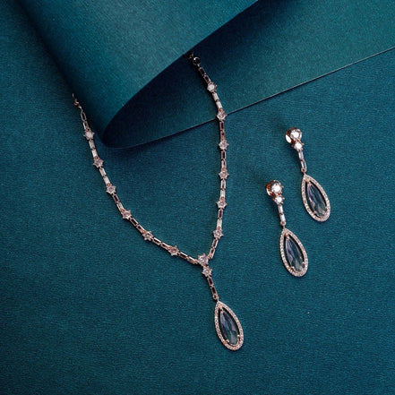 Celestial Rose Gold Necklace - Opal Touch