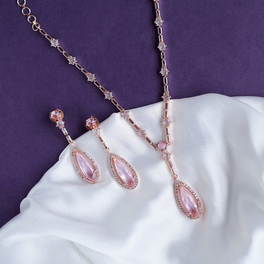 Necklace - Celestial Rose Gold Necklace - Opal Touch