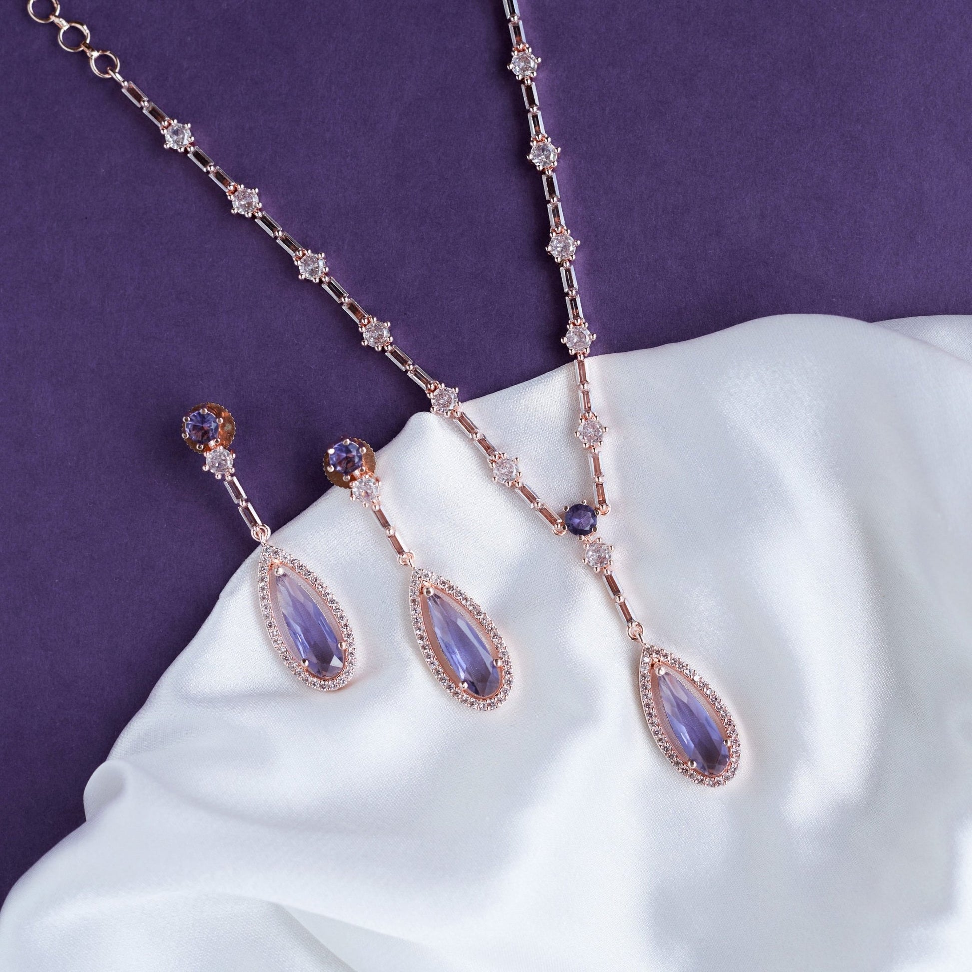 Necklace - Celestial Rose Gold Necklace - Opal Touch