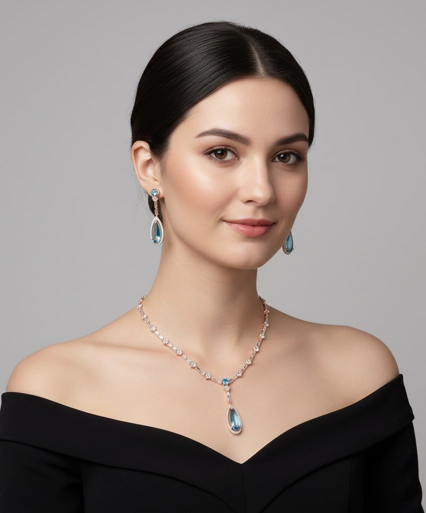 Celestial Rose Gold Necklace - Opal Touch