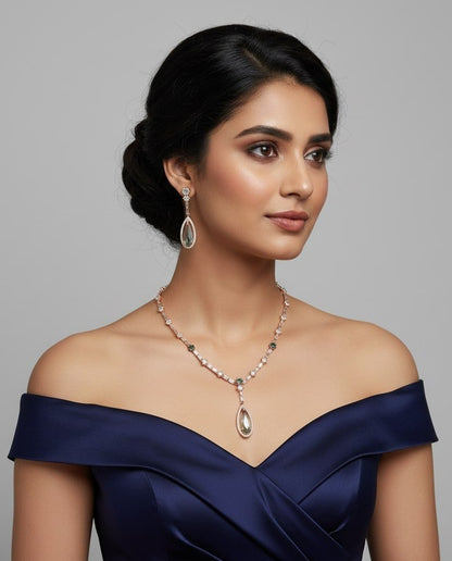 Celestial Rose Gold Necklace - Opal Touch