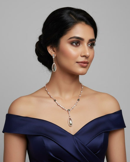 Celestial Rose Gold Necklace - Opal Touch