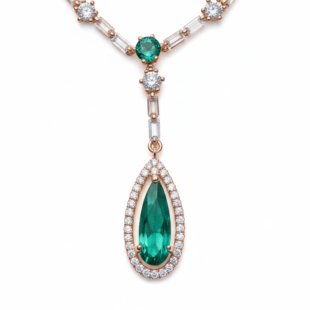 Celestial Rose Gold Necklace - Opal Touch