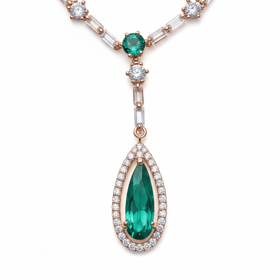 Celestial Rose Gold Necklace - Opal Touch