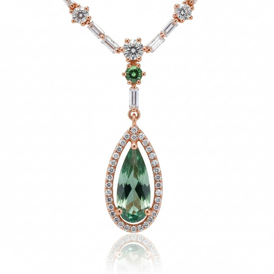 Celestial Rose Gold Necklace - Opal Touch
