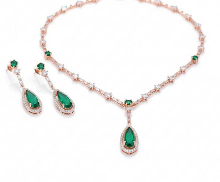 Celestial Rose Gold Necklace - Opal Touch