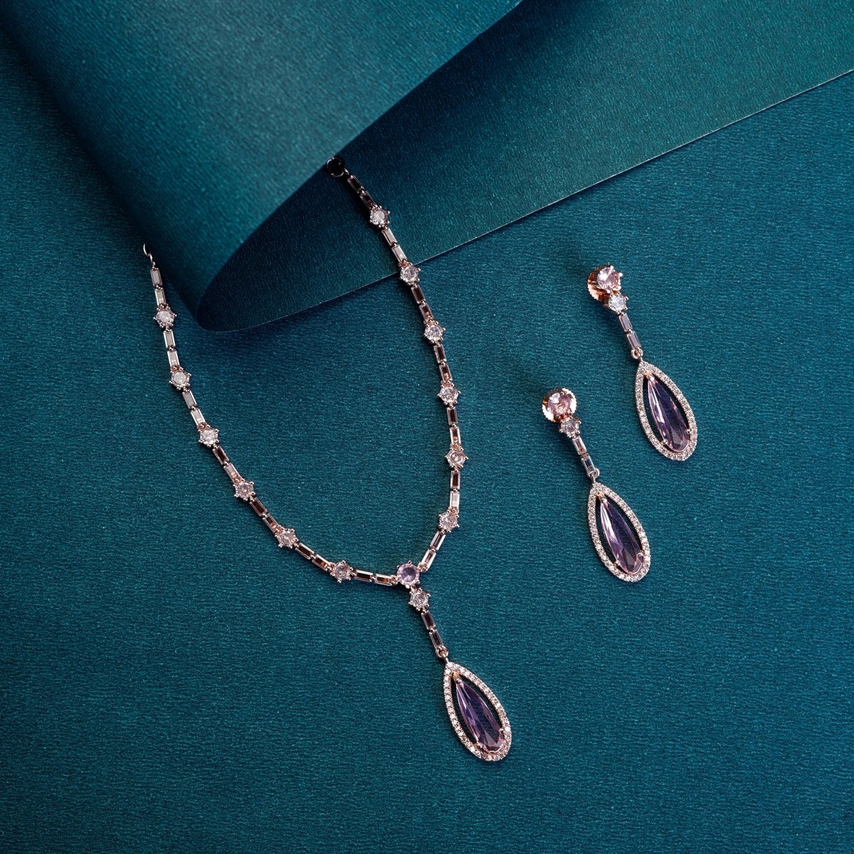 Celestial Rose Gold Necklace - Opal Touch