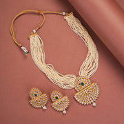 Necklace - Chandra - Mukuta Gold Plated Necklace Set - Opal Touch