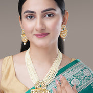 Necklace - Chandra - Mukuta Gold Plated Necklace Set - Opal Touch