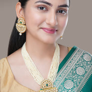 Necklace - Chandra - Mukuta Gold Plated Necklace Set - Opal Touch