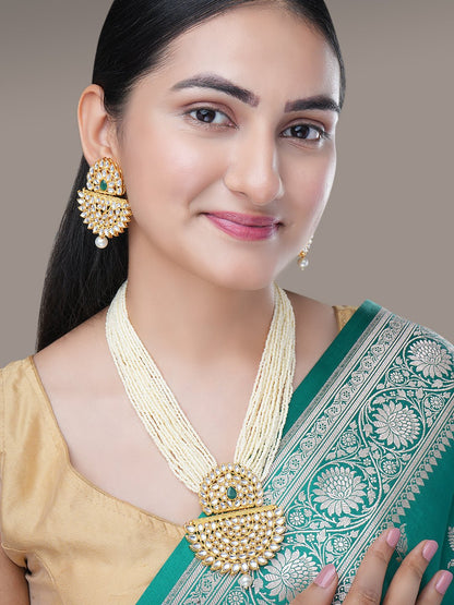 Necklace - Chandra - Mukuta Gold Plated Necklace Set - Opal Touch