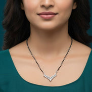 Cherished Threads Rhodium Mangalsutra - Opal Touch