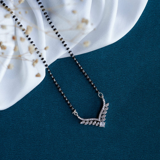 Mangalsutra - Cherished Threads Rhodium Mangalsutra - Opal Touch