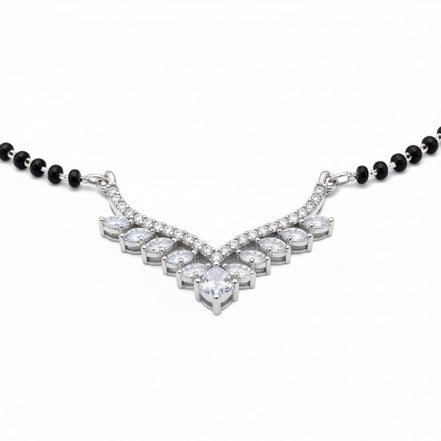 Cherished Threads Rhodium Mangalsutra - Opal Touch