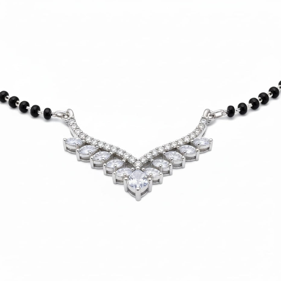 Cherished Threads Rhodium Mangalsutra - Opal Touch