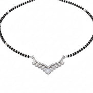 Cherished Threads Rhodium Mangalsutra - Opal Touch
