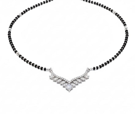 Cherished Threads Rhodium Mangalsutra - Opal Touch
