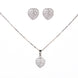 Opal Touch - Chic Rhodium Locket Set with Heart-Shaped Pendant - Locket Set