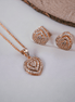 Opal Touch - Chic Rose Gold Locket Set with Heart-Shaped Pendant - Locket Set