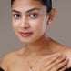 Chic Rose Gold Locket Set with Heart - Shaped Pendant - Opal Touch