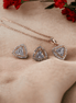 Opal Touch - Chic Rose Gold Locket Set with Heart-Shaped Pendant - Locket Set