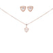 Opal Touch - Chic Rose Gold Locket Set with Heart-Shaped Pendant - Locket Set