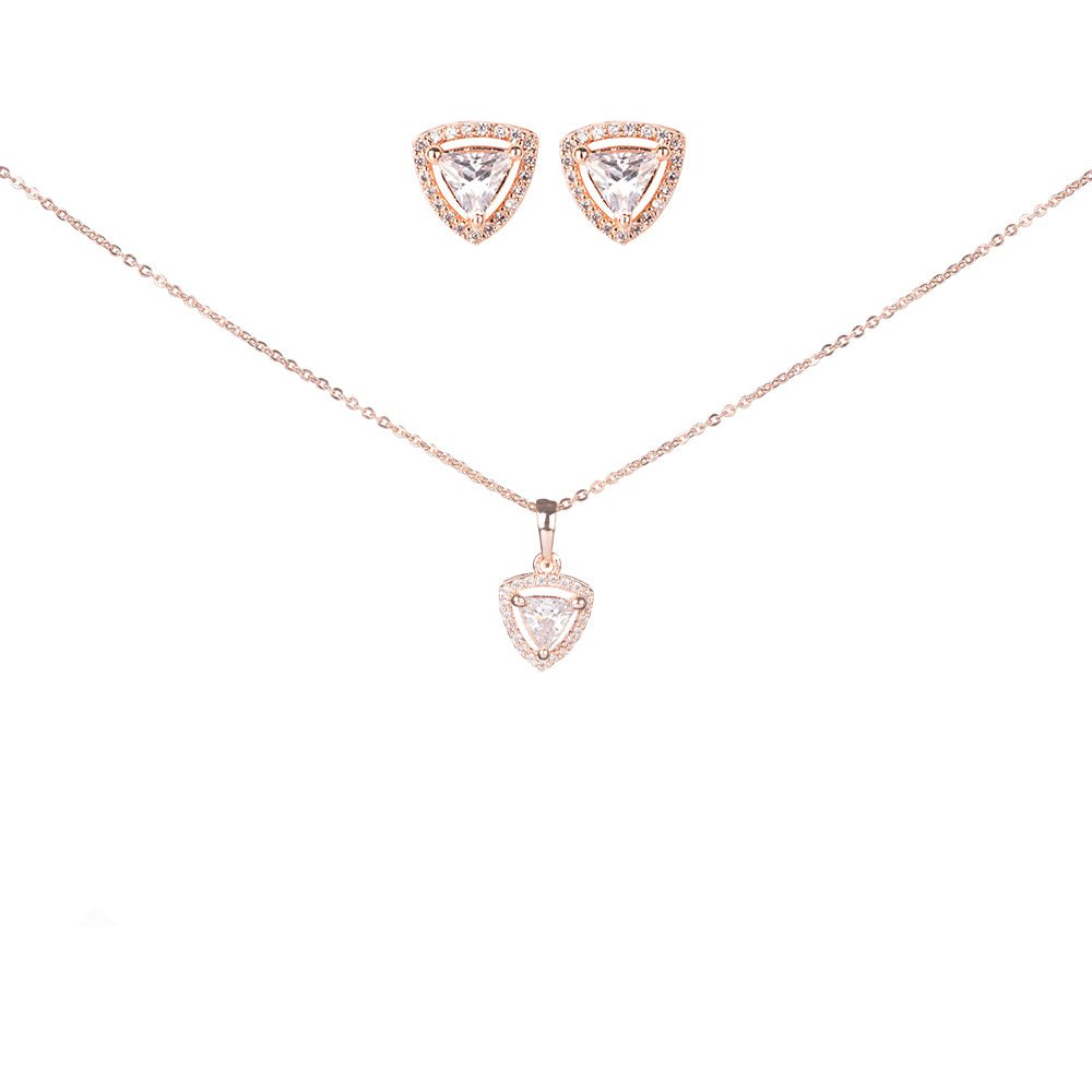 Opal Touch - Chic Rose Gold Locket Set with Heart-Shaped Pendant - Locket Set
