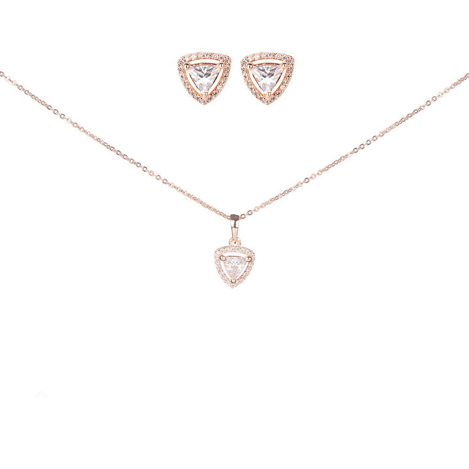 Opal Touch - Chic Rose Gold Locket Set with Heart-Shaped Pendant - Locket Set