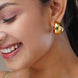 Studs - Chunky Gold Plated Round Hoop Studs - Opal Touch