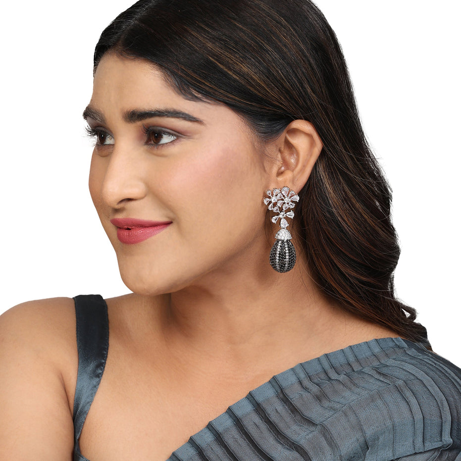 Opal Touch - Classic Black Dangle Earrings - Earrings