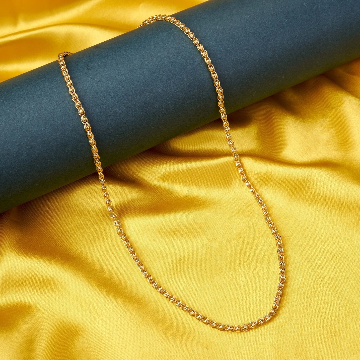 Chain - Classic Flat Weave Gold Plated Chain - Opal Touch