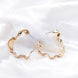 Studs - Classic Golden Plated Half Bamboo Hoops Studs - Opal Touch