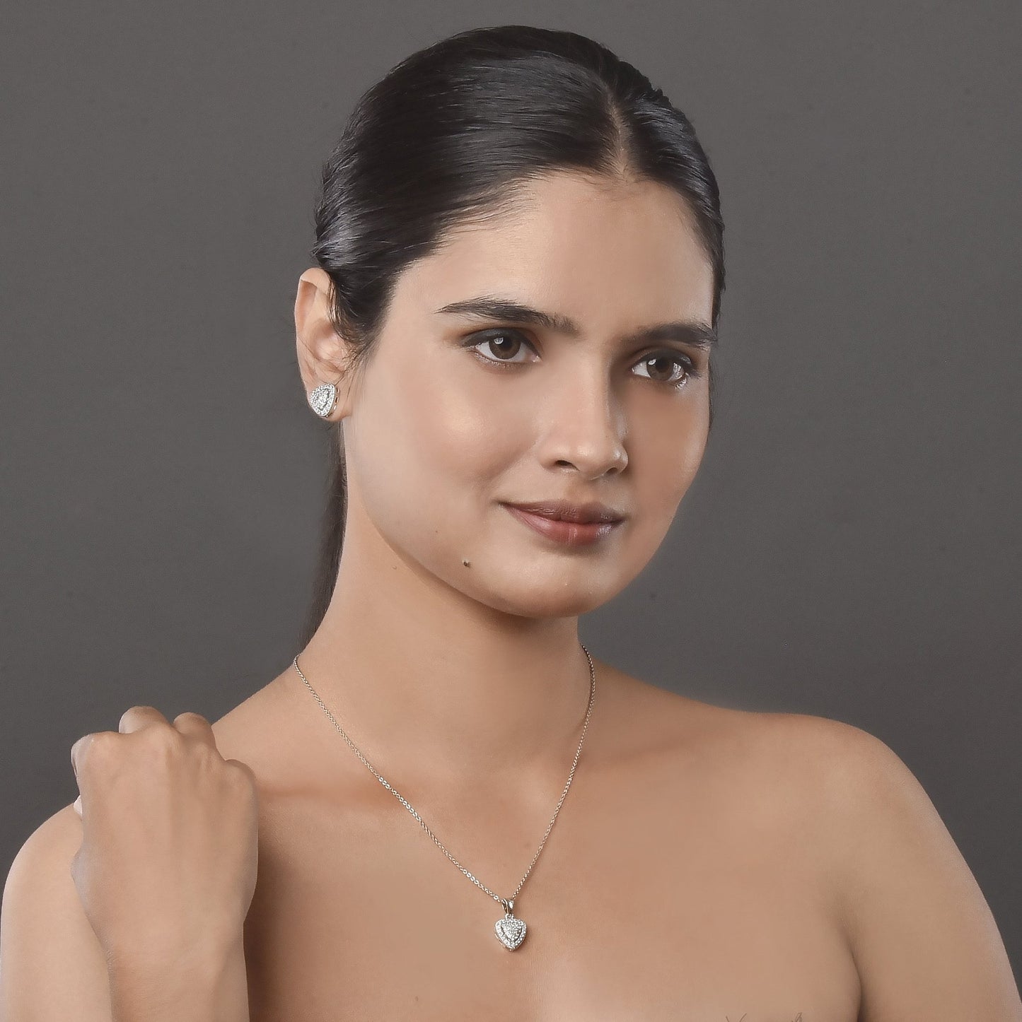 Opal Touch - Classic White Locket Set in Rhodium - Locket Set