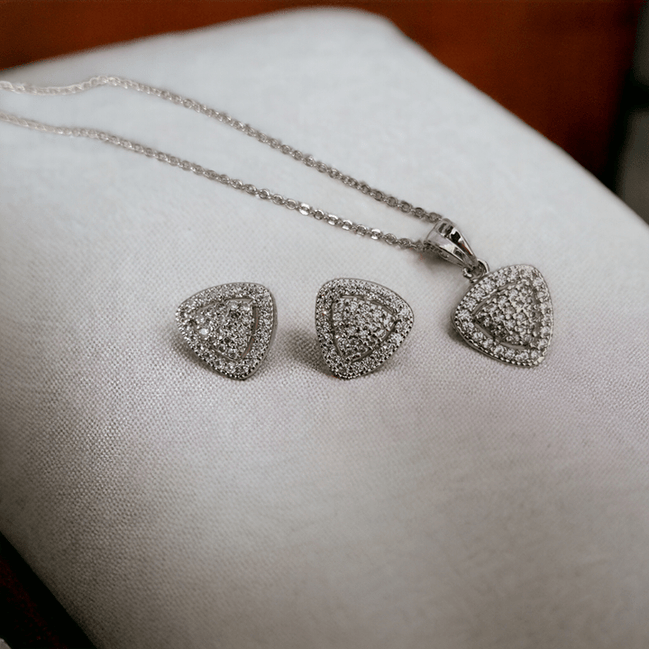 Opal Touch - Classic White Locket Set in Rhodium - Locket Set