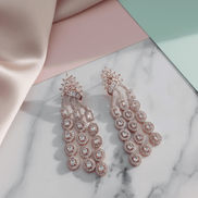 Classic White Rose Gold Earrings - Opal Touch