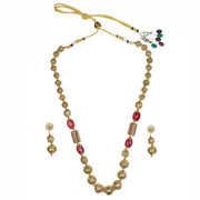 Necklace - Coral Beaded Gold Plated Necklace Set - Opal Touch